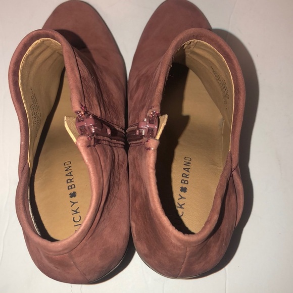Lucky Brand Brown Salza Suede Leather Ankle Booties - Picture 9 of 9
